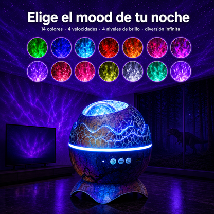Dino Aurora 🦖 Convierte tu cuarto en una galaxia