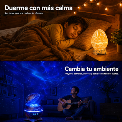 Dino Aurora 🦖 Convierte tu cuarto en una galaxia